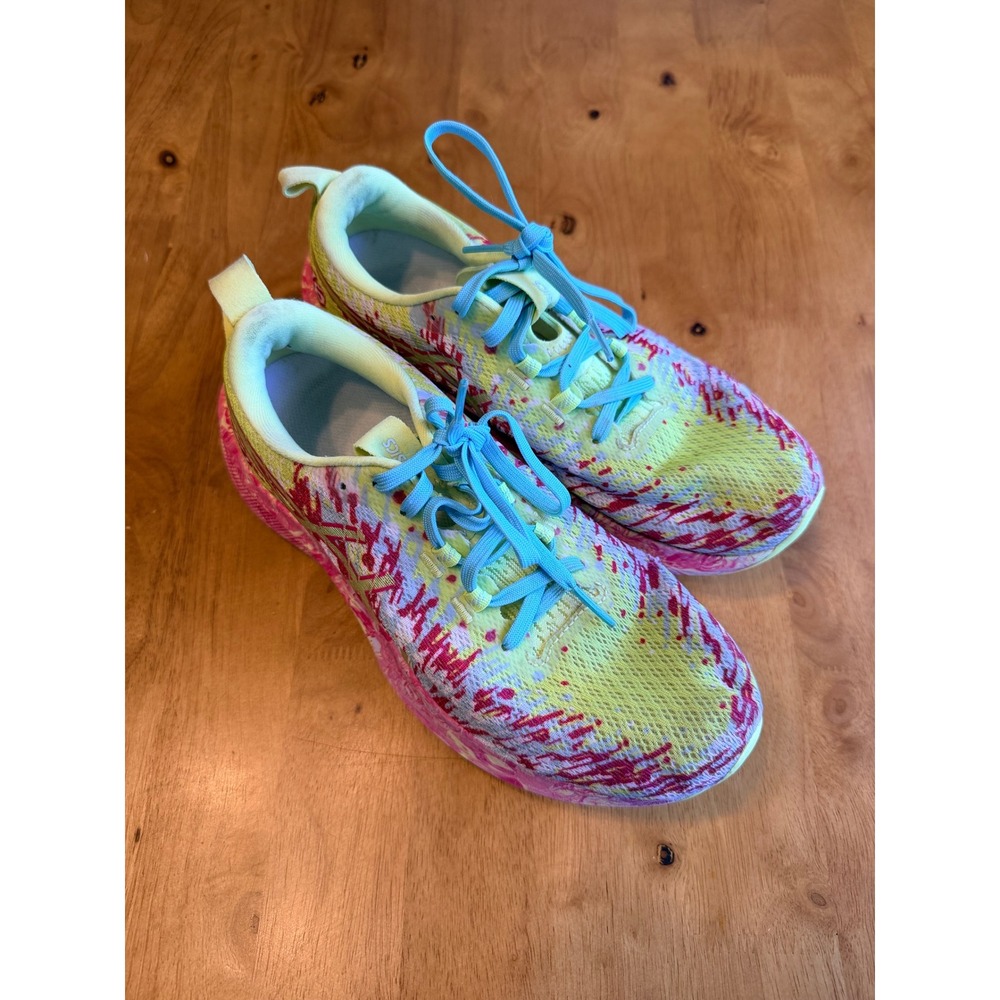ASICS Noosa Tri 13 Womens Running Shoes Multi-Color Lime Pink Blue Sneakers